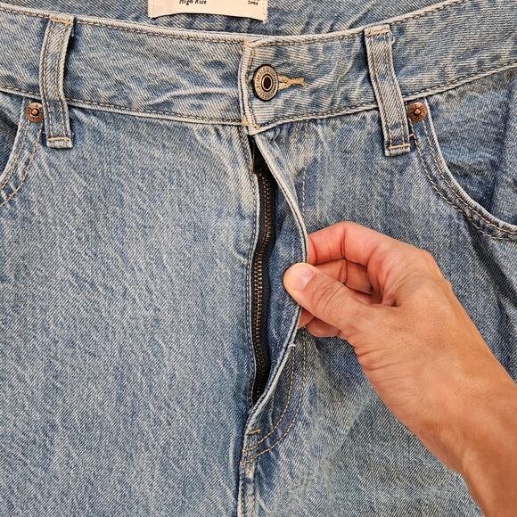 Abercrombie & Fitch Wide Leg High Rise Jeans Size 32 Curve Love Light Wash Denim - Picture 6 of 11